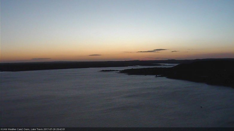 Lake Travis webcam, July 26, 2017 7:50 PM CT