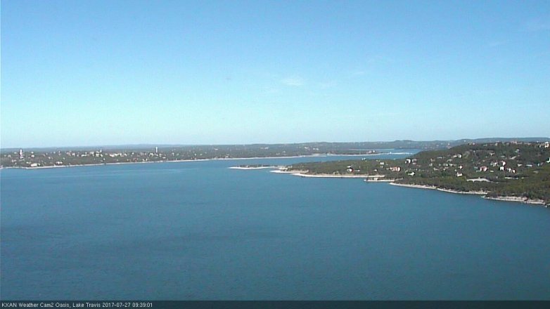 Lake Travis webcam, July 27, 2017 9:00 AM CT