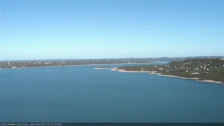 Lake Travis webcam, July 27, 2017 9:25 AM CT