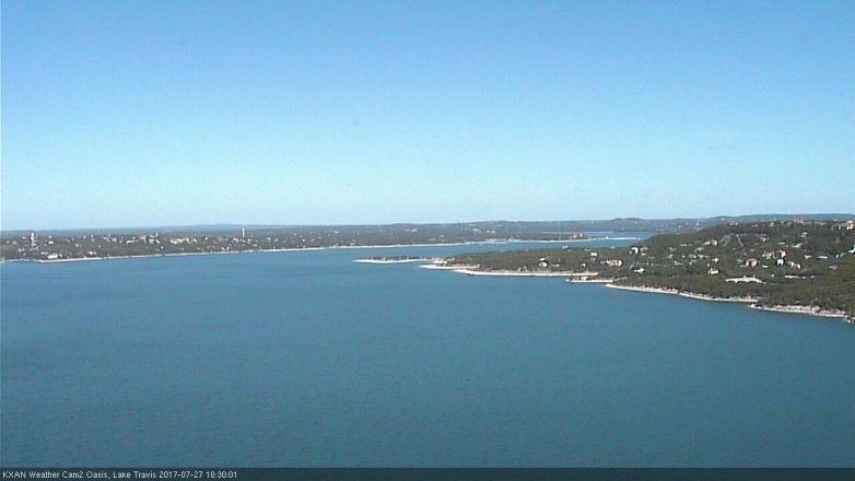Lake Travis webcam, July 27, 2017 9:55 AM CT