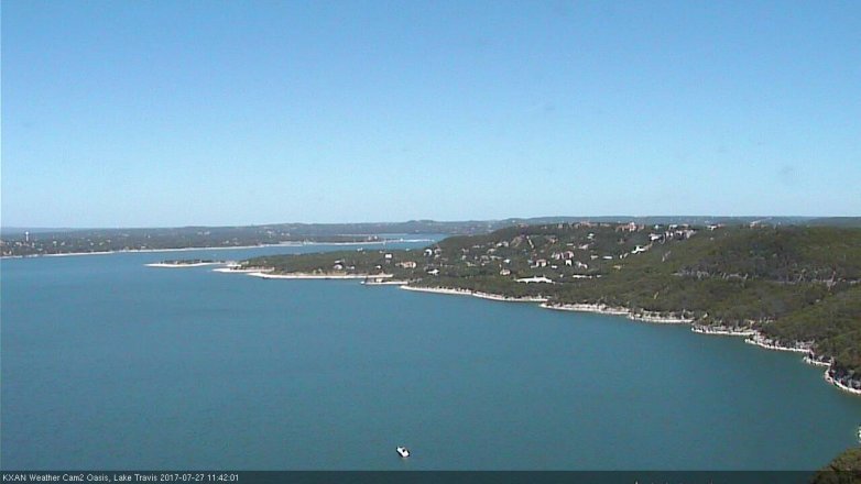 Lake Travis webcam, July 27, 2017 10:45 AM CT