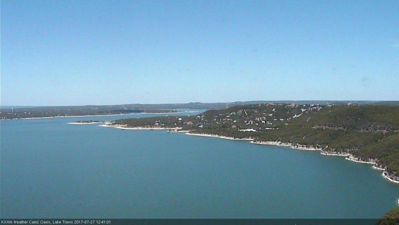 Lake Travis webcam, July 27, 2017 12:00 PM CT