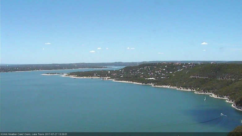 Lake Travis webcam, July 27, 2017 1:00 PM CT
