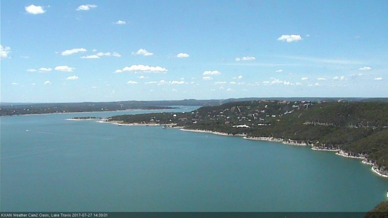 Lake Travis webcam, July 27, 2017 1:50 PM CT