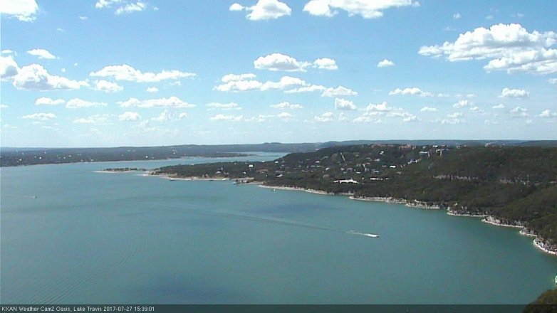 Lake Travis webcam, July 27, 2017 3:00 PM CT