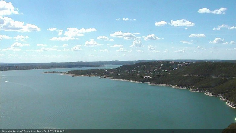 Lake Travis webcam, July 27, 2017 3:20 PM CT