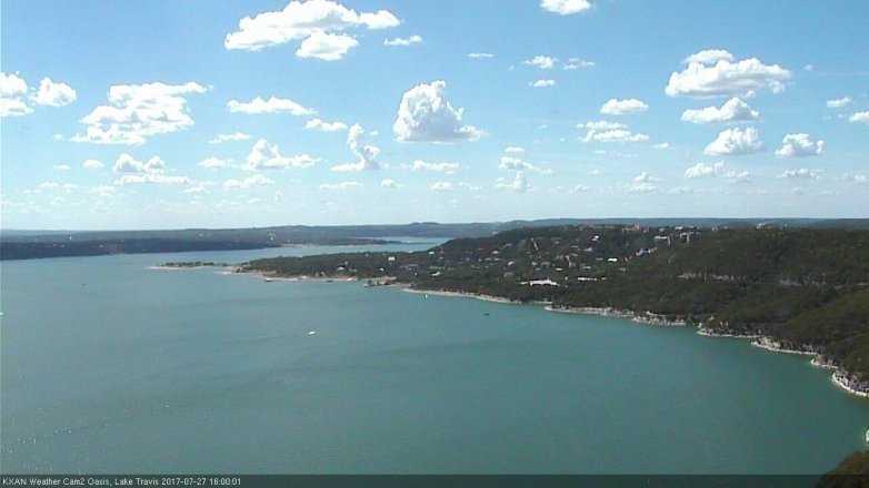 Lake Travis webcam, July 27, 2017 3:30 PM CT