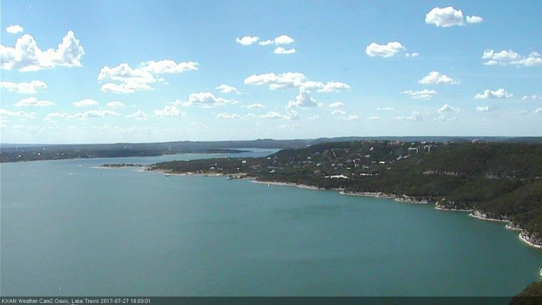 Lake Travis webcam, July 27, 2017 3:40 PM CT