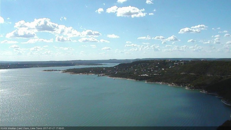 Lake Travis webcam, July 27, 2017 4:05 PM CT