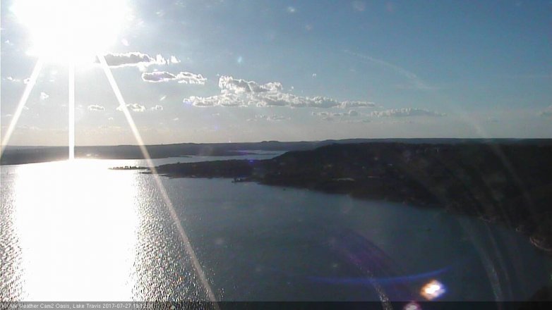 Lake Travis webcam, July 27, 2017 6:15 PM CT