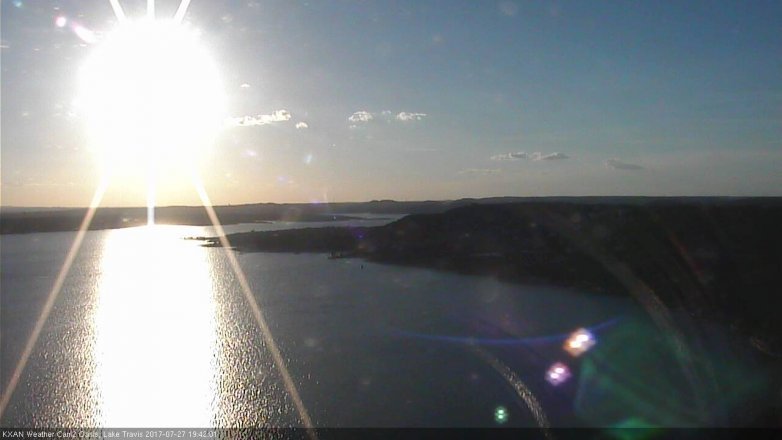 Lake Travis webcam, July 27, 2017 7:05 PM CT