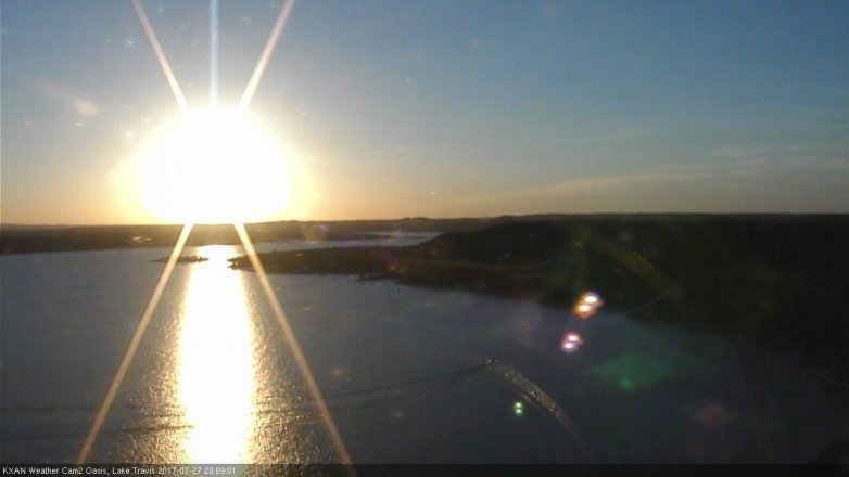 Lake Travis webcam, July 27, 2017 7:30 PM CT
