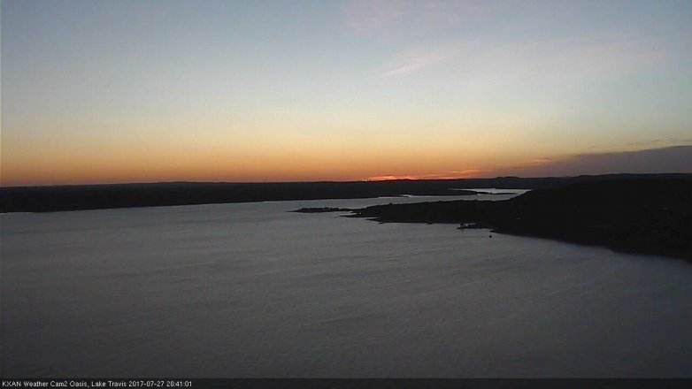 Lake Travis webcam, July 27, 2017 8:05 PM CT