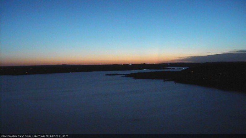 Lake Travis webcam, July 27, 2017 8:15 PM CT