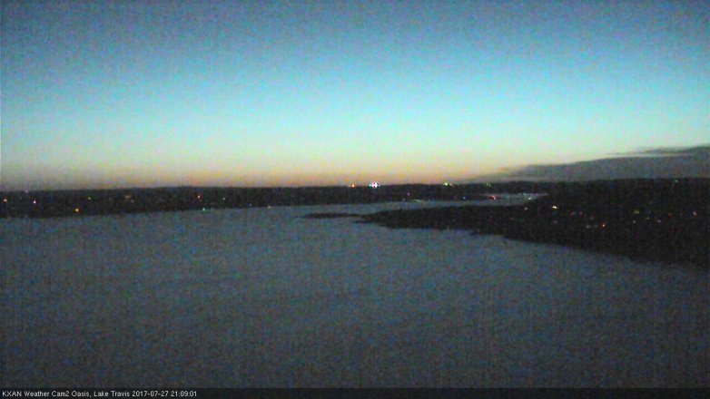Lake Travis webcam, July 27, 2017 8:40 PM CT