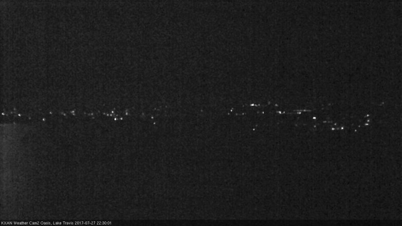 Lake Travis webcam, July 27, 2017 10:00 PM CT