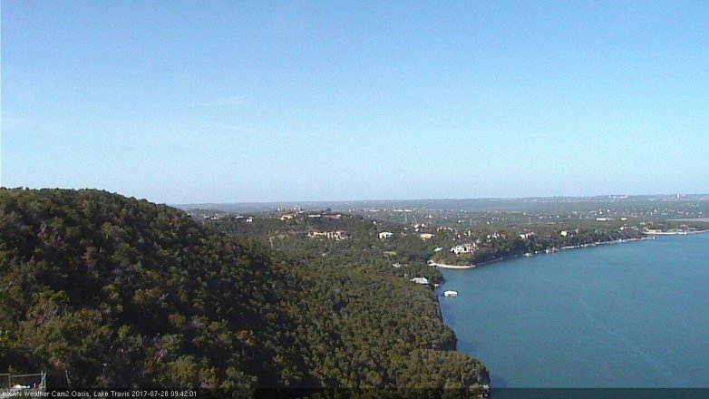 Lake Travis webcam, July 28, 2017 9:10 AM CT