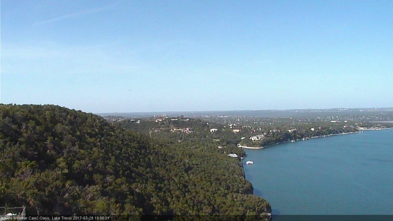 Lake Travis webcam, July 28, 2017 9:25 AM CT