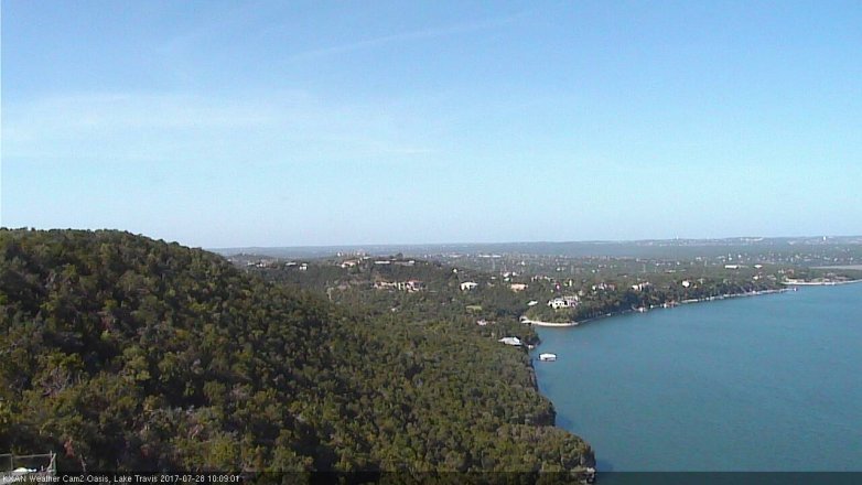 Lake Travis webcam, July 28, 2017 9:30 AM CT