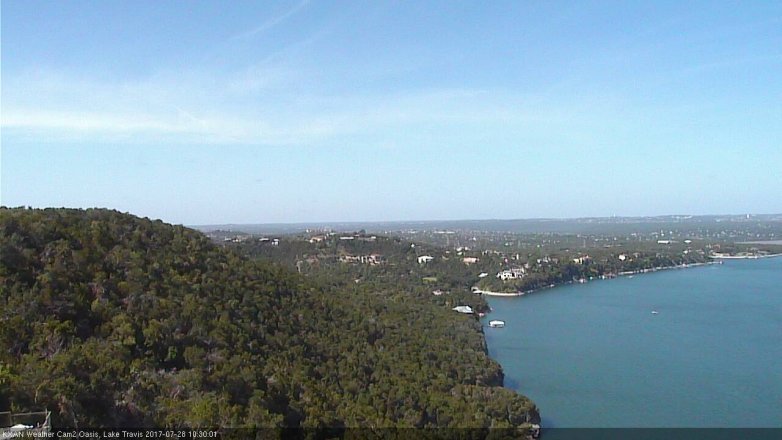 Lake Travis webcam, July 28, 2017 9:35 AM CT
