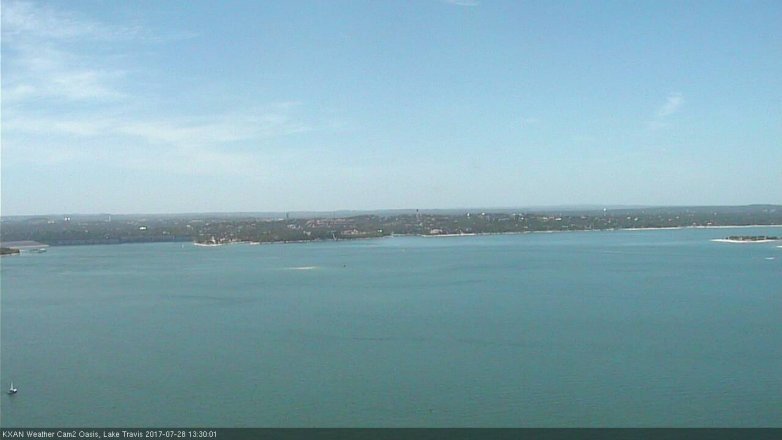 Lake Travis webcam, July 28, 2017 12:45 PM CT