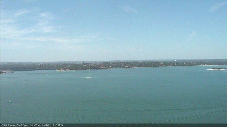 Lake Travis webcam, July 28, 2017 1:10 PM CT