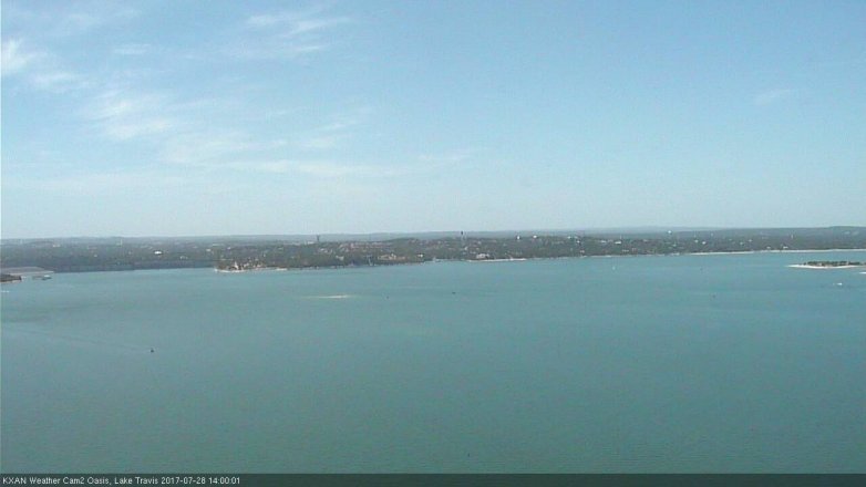 Lake Travis webcam, July 28, 2017 1:25 PM CT