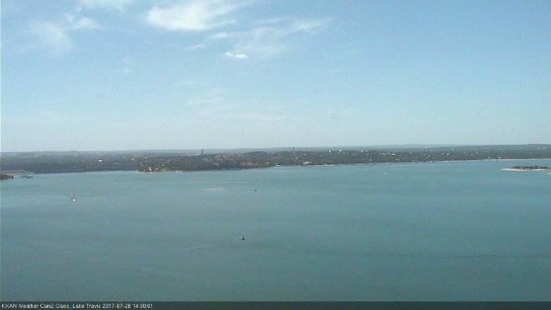 Lake Travis webcam, July 28, 2017 1:45 PM CT