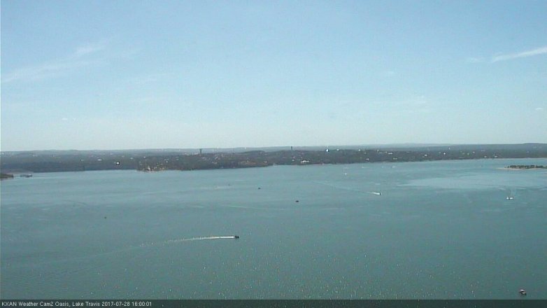 Lake Travis webcam, July 28, 2017 3:10 PM CT