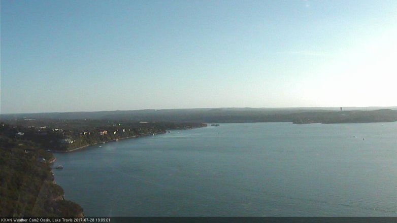 Lake Travis webcam, July 28, 2017 6:30 PM CT