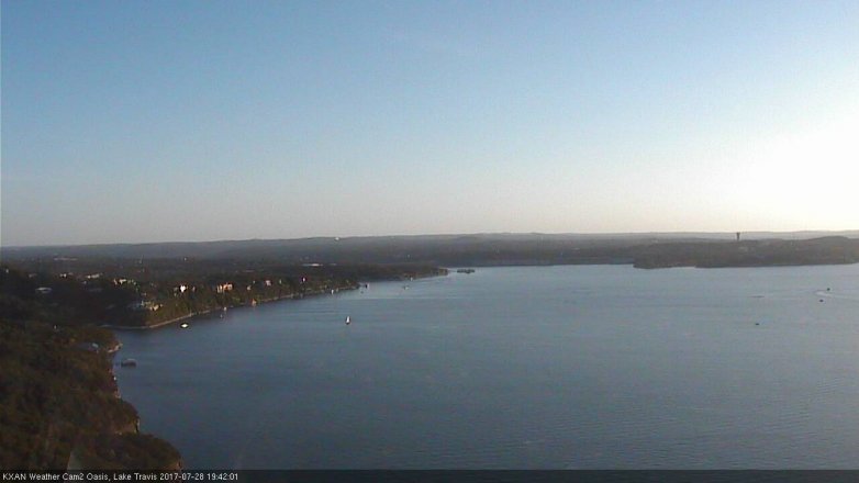 Lake Travis webcam, July 28, 2017 6:55 PM CT