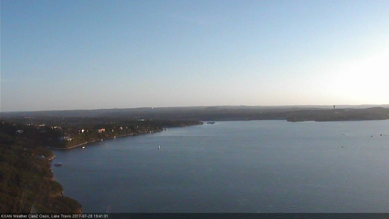 Lake Travis webcam, July 28, 2017 7:05 PM CT