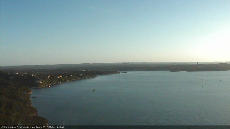 Lake Travis webcam, July 28, 2017 7:10 PM CT