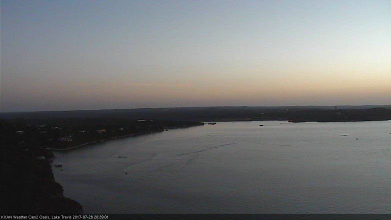 Lake Travis webcam, July 28, 2017 7:45 PM CT