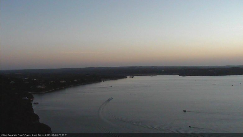 Lake Travis webcam, July 28, 2017 7:55 PM CT