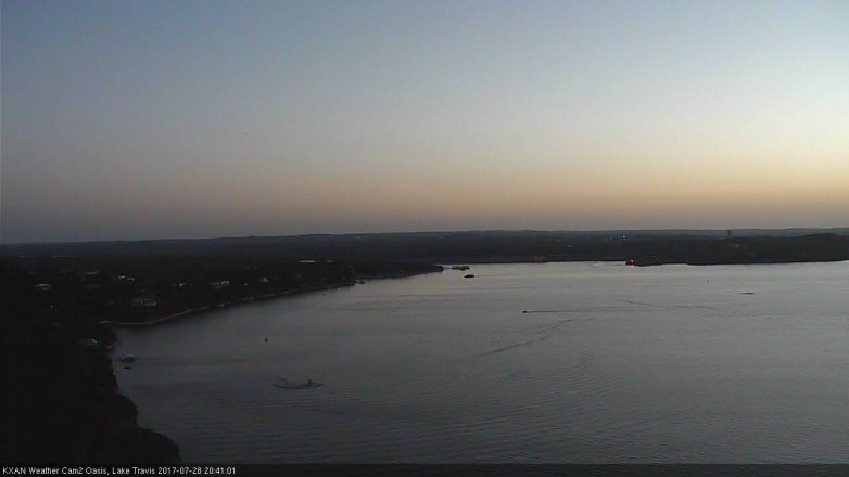 Lake Travis webcam, July 28, 2017 8:05 PM CT