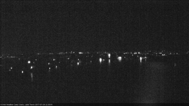 Lake Travis webcam, July 28, 2017 9:45 PM CT
