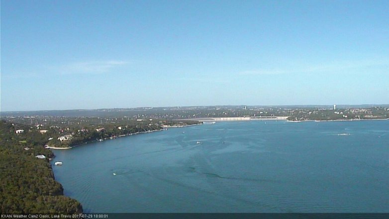 Lake Travis webcam, July 29, 2017 9:05 AM CT