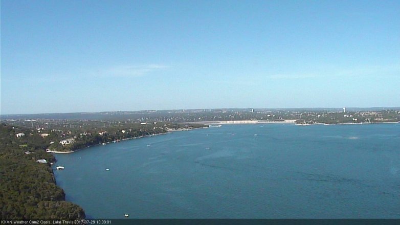 Lake Travis webcam, July 29, 2017 9:30 AM CT