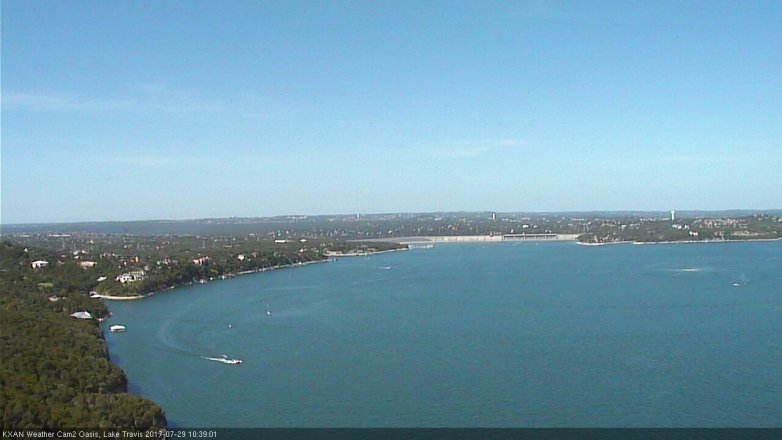 Lake Travis webcam, July 29, 2017 9:50 AM CT