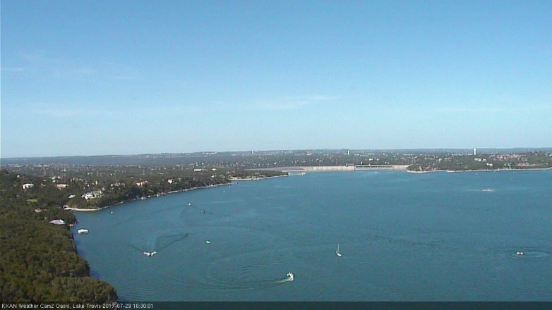 Lake Travis webcam, July 29, 2017 9:55 AM CT