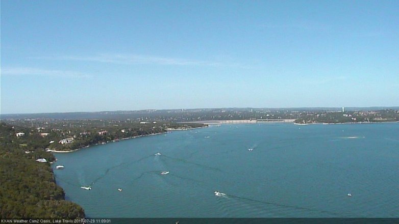 Lake Travis webcam, July 29, 2017 10:30 AM CT