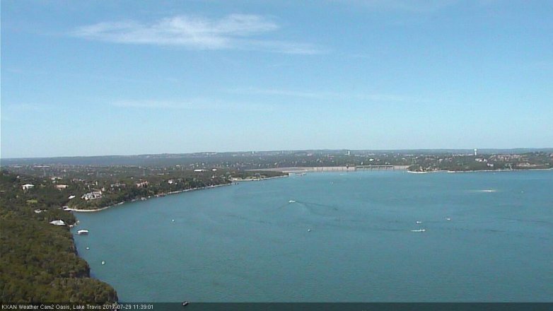 Lake Travis webcam, July 29, 2017 10:50 AM CT