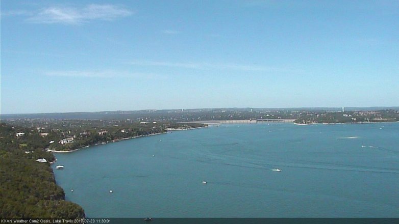 Lake Travis webcam, July 29, 2017 11:00 AM CT
