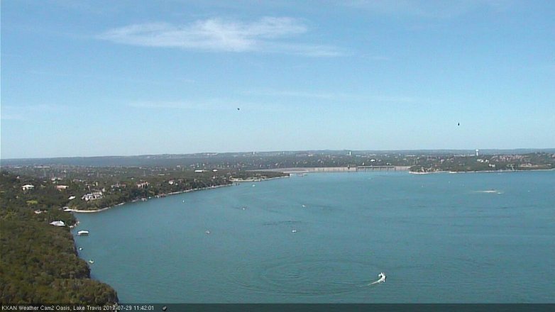 Lake Travis webcam, July 29, 2017 11:05 AM CT