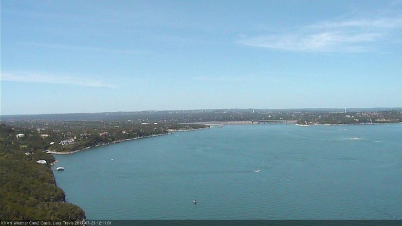 Lake Travis webcam, July 29, 2017 11:30 AM CT