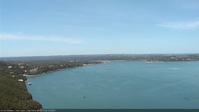 Lake Travis webcam, July 29, 2017 11:40 AM CT