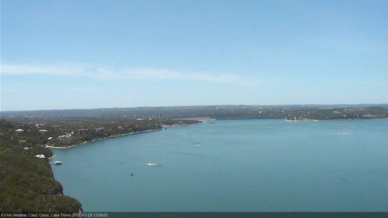 Lake Travis webcam, July 29, 2017 12:35 PM CT