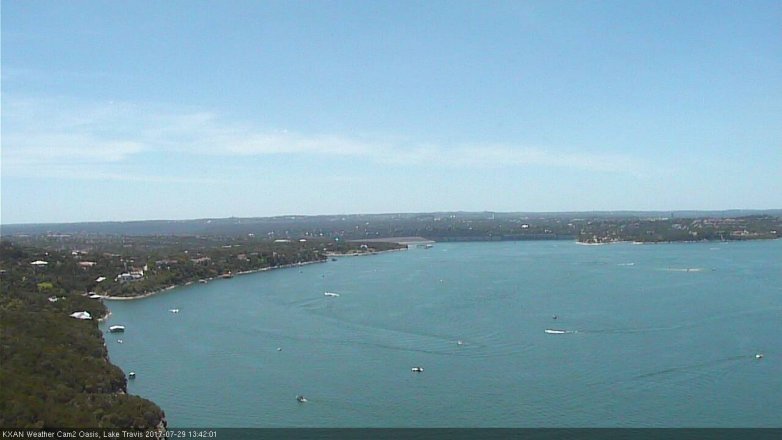 Lake Travis webcam, July 29, 2017 12:55 PM CT