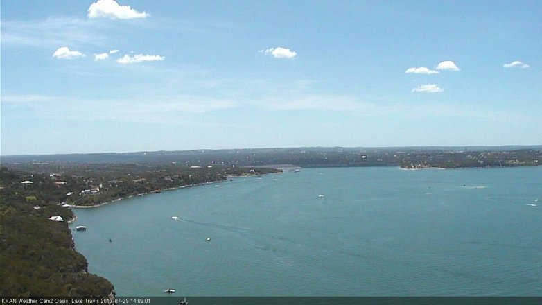 Lake Travis webcam, July 29, 2017 1:20 PM CT